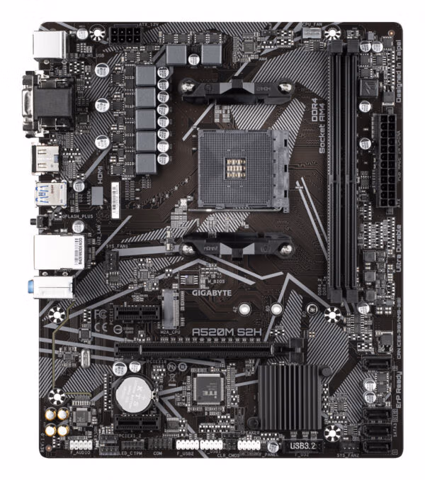 GIGABYTE A520M S2H Motherboard - Supports AMD Ryzen 5000 Series AM4 CPUs, 4+3 Phases Pure Digital VRM, up to 5100MHz DDR4 (OC), - Image 4
