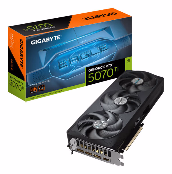 GIGABYTE GeForce RTX 5070 Ti EAGLE OC SFF 16G Graphics Card - 16GB GDDR7, 256bit, PCI-E 5.0, 2542 MHz Core Clock, 3 x DP 2.1a, 1