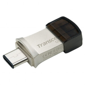 TRANSCEND 128GB JETFLASH 890 USB-C & USB 3.1 OTG FLASH DRIVE - SILVER
