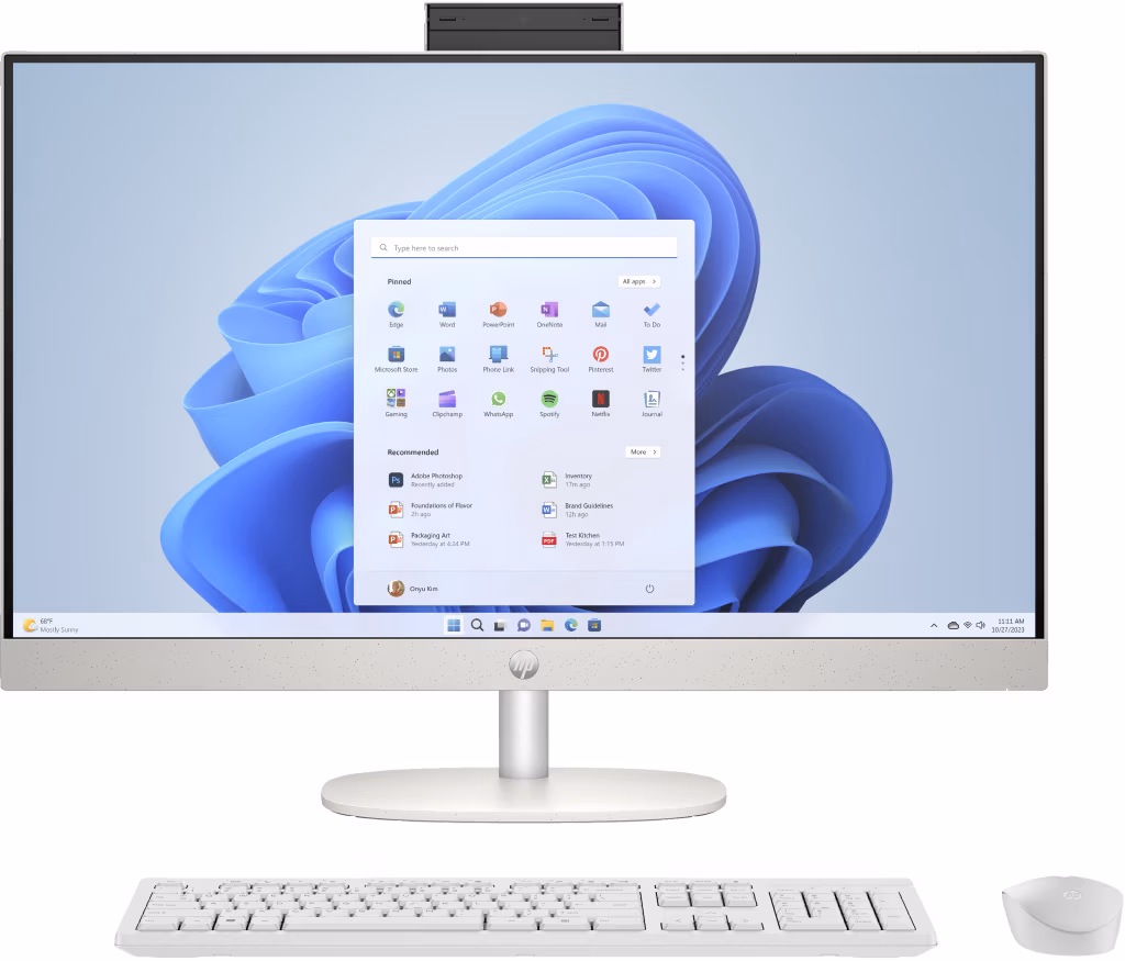 HP 24-cr1002ni Intel Core Ultra 5 125U 60.5 cm (23.8") 1920 x 1080 pixels All-in-One PC 16 GB DDR4-SDRAM 512 GB SSD Windows 11