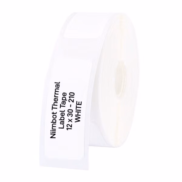 NIIMBOT D11/D110/D101/H1S Thermal Label 12x30mm - 210 Labels Per Roll - White