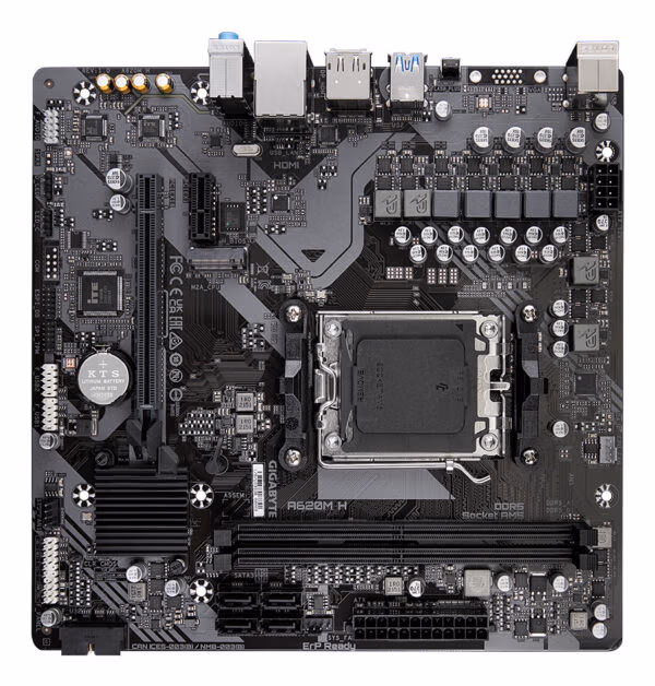 GIGABYTE A620M H Motherboard - Supports AMD Ryzen 8000 CPUs, 5+2+2 Phases Digital VRM, up to 7200MHz DDR5 (OC), 1xPCIe 4.0 M.2, - Image 4