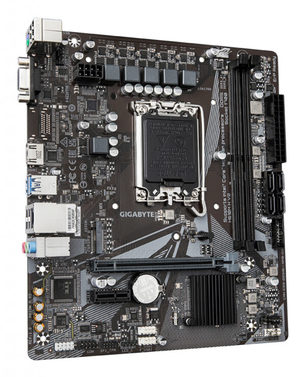 GIGABYTE H610M H V2 Motherboard - Supports Intel Core 14th CPUs, 4+1+1 Hybrid Digital VRM, up to 5600MHz DDR5, 1xPCIe 3.0 M.2, - Image 3