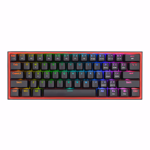 Redragon K616 FIZZ Pro 61-Key RGB Mechanical Gaming Keyboard – Black (60%, RGB, Wireless/Wired, Hot-Swappable)