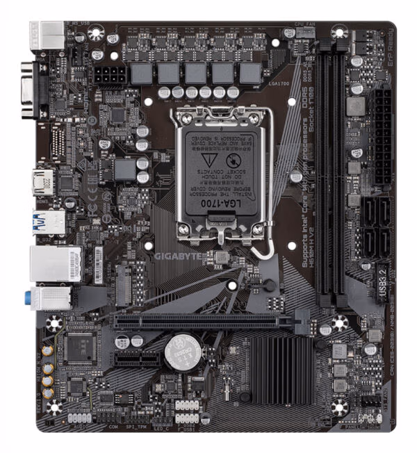 GIGABYTE H610M H V2 Motherboard - Supports Intel Core 14th CPUs, 4+1+1 Hybrid Digital VRM, up to 5600MHz DDR5, 1xPCIe 3.0 M.2, G - Image 2