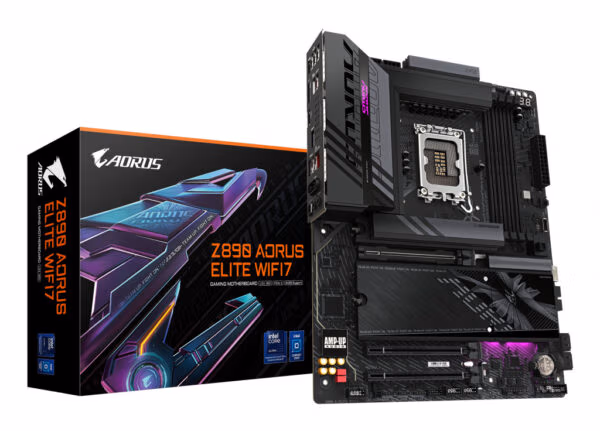 GIGABYTE Z890 AORUS ELITE WIFI7 Motherboard - Supports Intel Core Ultra (Series 2) CPUs, 16+1+2 phases VRM, up to 8800MHz DDR5 (