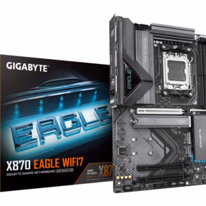 GIGABYTE X870 EAGLE WIFI7 Motherboard - Supports AMD Ryzen 9000 CPUs, 14+2+2 phases VRM, up to 8000MHz DDR5 (OC), 1xPCIe 5.0 + 2
