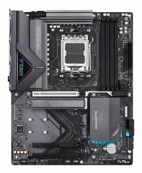 GIGABYTE X870 EAGLE WIFI7 Motherboard - Supports AMD Ryzen 9000 CPUs, 14+2+2 phases VRM, up to 8000MHz DDR5 (OC), 1xPCIe 5.0 + 2 - Image 2