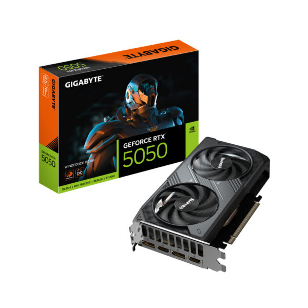 GIGABYTE GeForce RTX 5050 WINDFORCE OC 8G Graphics Card - 8GB GDDR6, 128bit, PCI-E 5.0, 2587MHz Core Clock, 2 x DP, 2 x HDMI, NV
