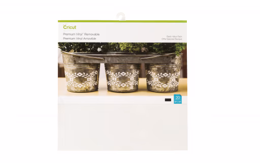 Cricut 2004329 - Cricut Premium Vinyl Removable 30x30cm 20-Sheet Sampler (Basics)