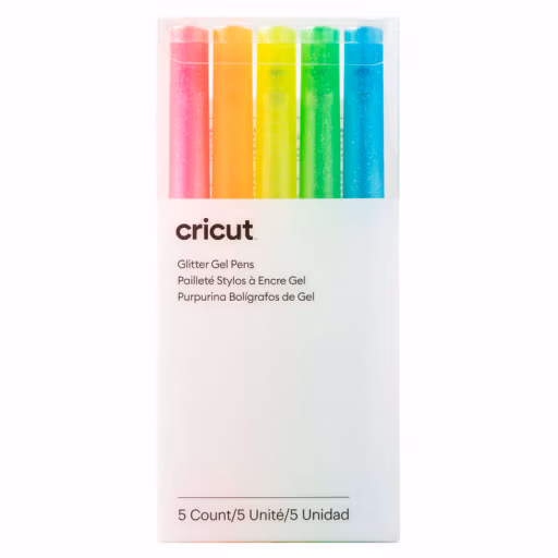 Cricut 2009961 -Cricut 5 Glitter Gel Pens (0.8 mm) in Neon Pink; Neon Orange; Neon Yellow; Neon Green; Neon Blue