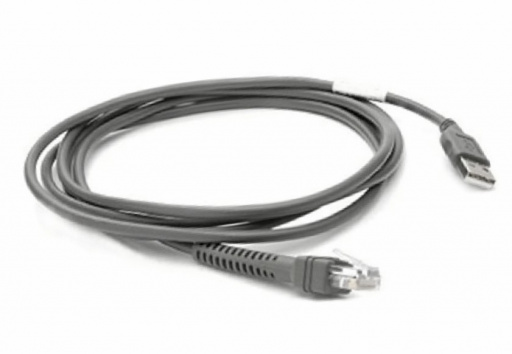 Zebra Cable - Shielded USB: Series A Connector; 7ft. (2.1m); Straight