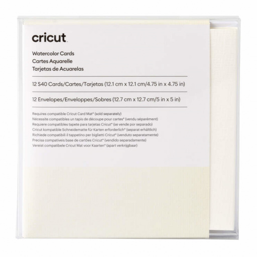 Cricut 2009986 - Cricut Watercolor Cards White 12pk S40 Cards in Ivory 12.1x12.1cm