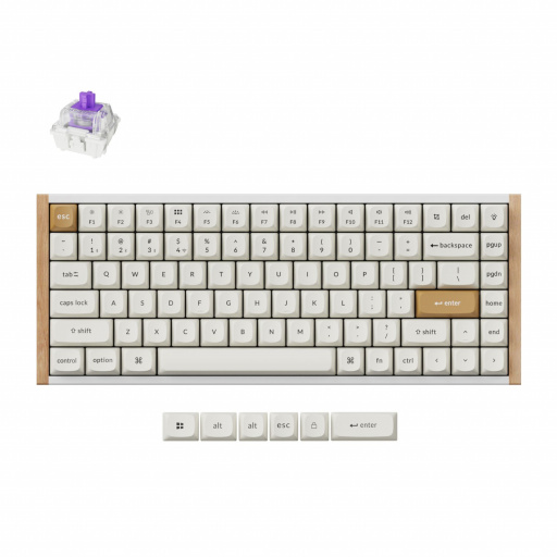 Keychron K2 HE keyboard Gaming USB + RF Wireless + Bluetooth White