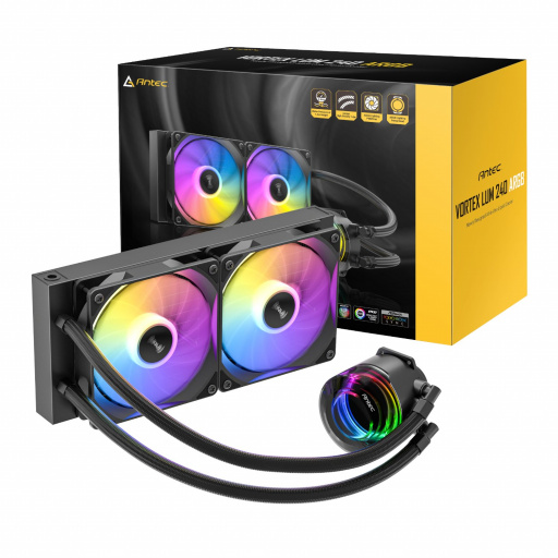 Antec Vortex Lum 240 ARGB Processor Liquid cooling kit 12 cm Black