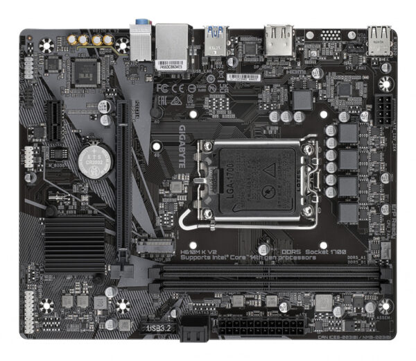 GIGABYTE H610M K V2 Motherboard - Intel Core 14th CPUs, up to 5600MHz DDR5, 1xPCIe 3.0 M.2, 1GbE LAN, USB 3.2 Gen 1 - Image 4