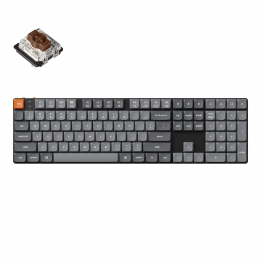 Keychron K5 Max keyboard Universal USB + RF Wireless + Bluetooth Black, Grey