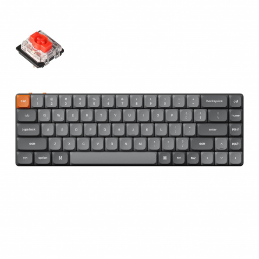 Keychron K7M-H1 keyboard Home/Office USB + RF Wireless + Bluetooth Grey