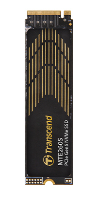 TRANSCEND 1TB MTE260S PCI-E GEN 5X4 M.2 NVMe 2280 SSD 3D NAND -14000 MB/s Read 9800 MB/s Write- Graphen Heat Spreader -750TBW