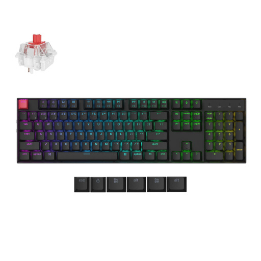 Keychron K10 QMK V2 keyboard Universal USB + RF Wireless + Bluetooth QWERTY English Black