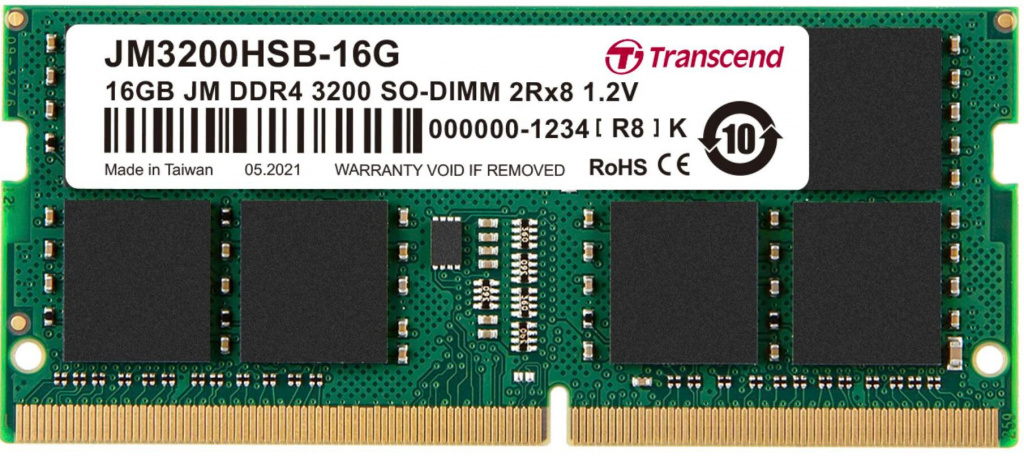 Transcend JetRam JM3200HSB-16G memory module 16 GB DDR4