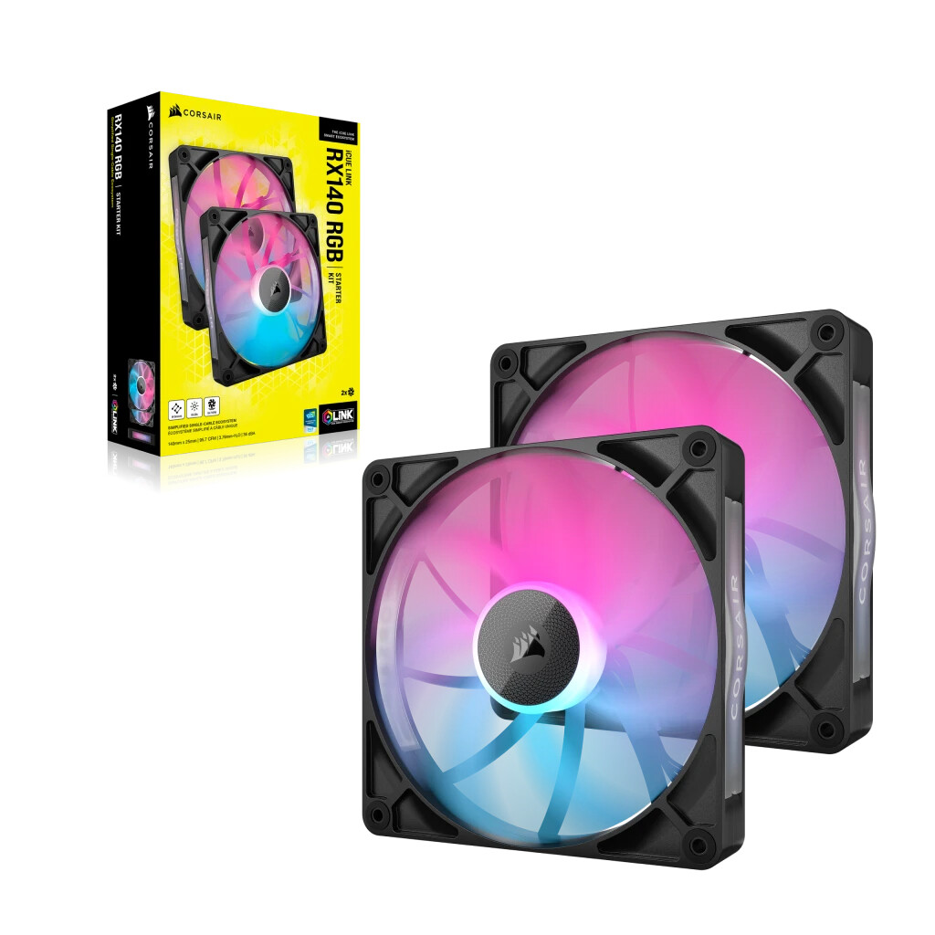 Corsair iCUE LINK RX140 RGB Computer case Fan 14 cm Black 2 pc(s) - Image 2