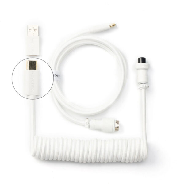 Keychron Coiled Aviator USB cable 1.36 m USB C 2 x USB C White