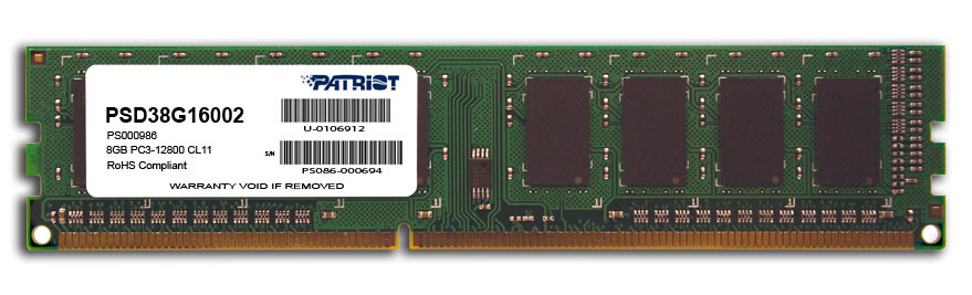 Patriot Memory Signature Line PSD38G16002 memory module 8 GB 1 x 8 GB DDR3