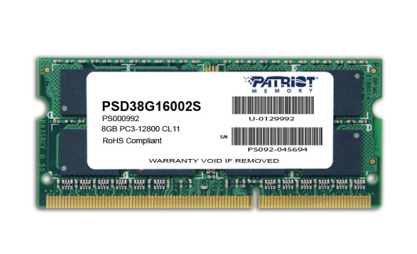 Patriot Memory 8GB PC3-12800 memory module 1 x 8 GB DDR3